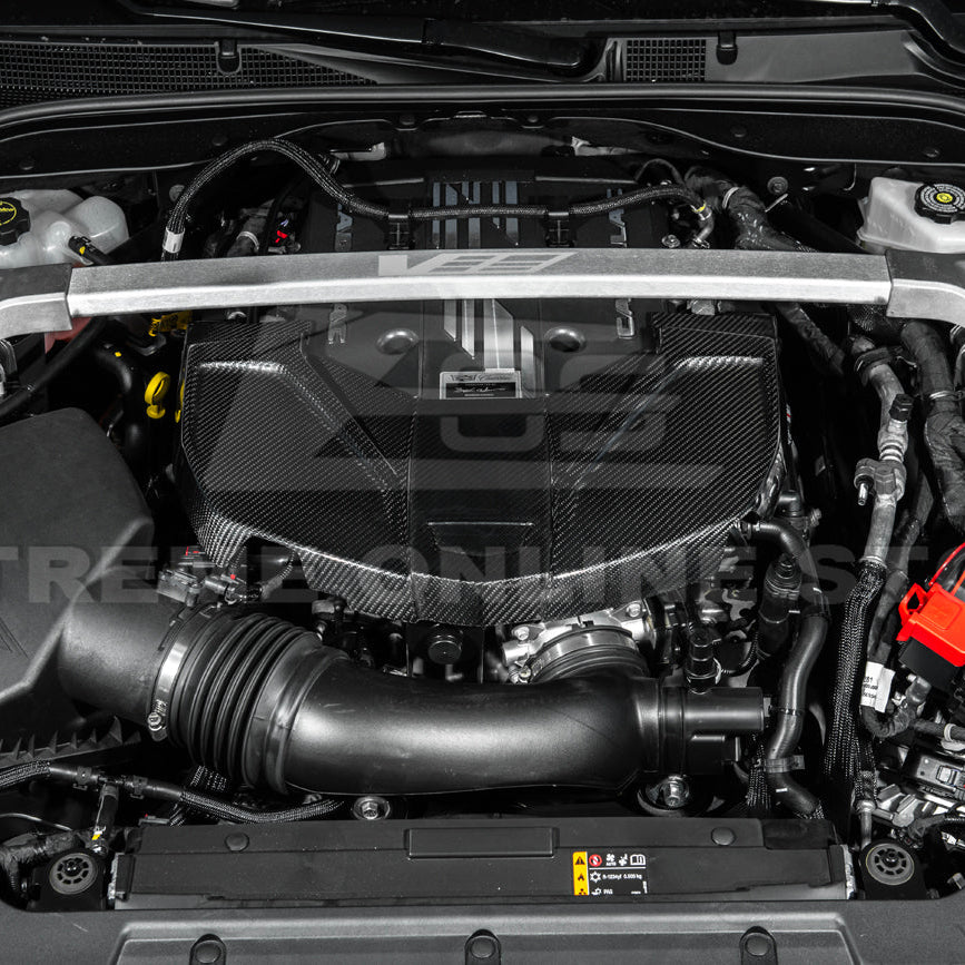 2022-Up Cadillac CT5-V Blackwing DRY Carbon Fiber Replacement Front Engine Cover image 5