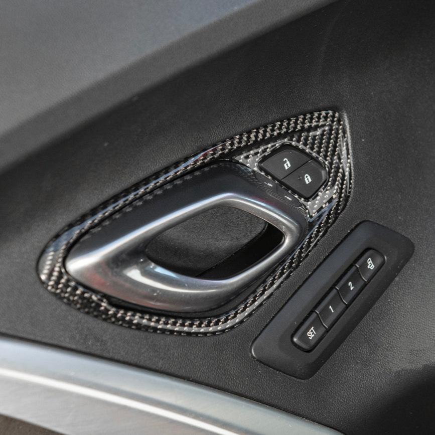 2019-24 Camaro Dry Carbon Fiber Interior Door Handle Cover image 2