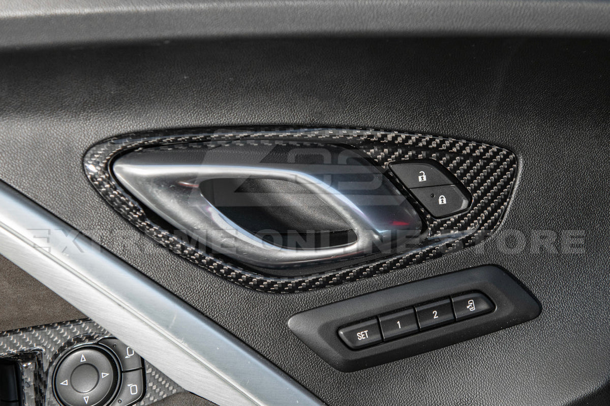 2019-24 Camaro Dry Carbon Fiber Interior Door Handle Cover image 3