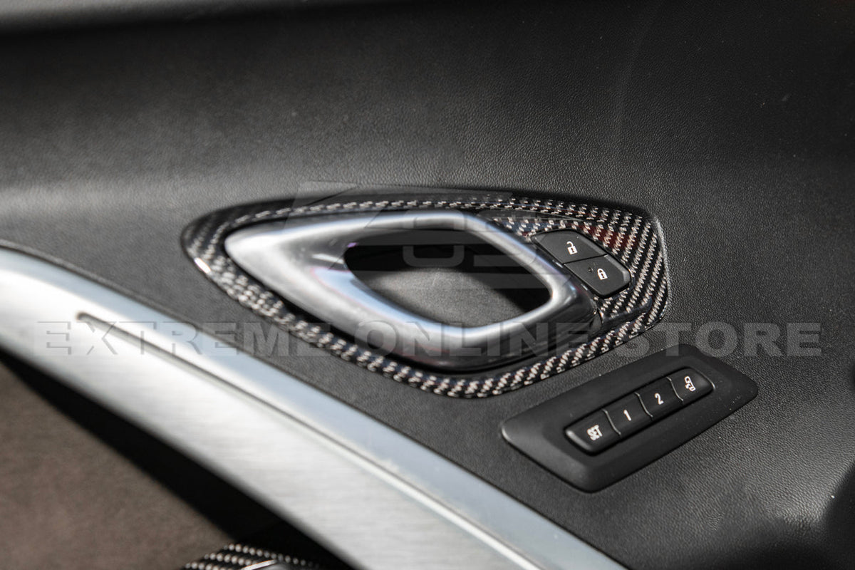 2019-24 Camaro Dry Carbon Fiber Interior Door Handle Cover image 4