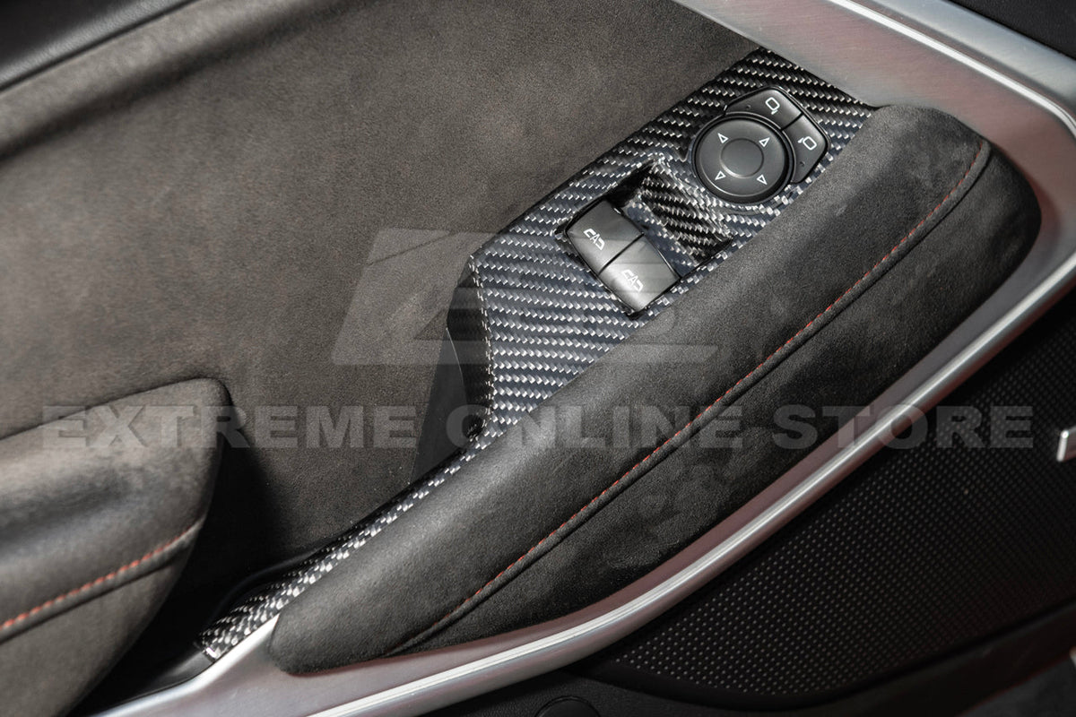 2019-24 Camaro Dry Carbon Fiber Door Glass Lifting Panel Cover image 3