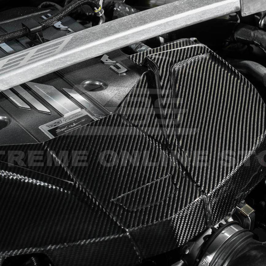 2022-Up Cadillac CT5-V Blackwing DRY Carbon Fiber Replacement Front Engine Cover image 9