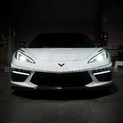 2020-Up Corvette C8 DRY CARBON FIBER Sequential LED DRL Light Bar Bezel Insert image 22