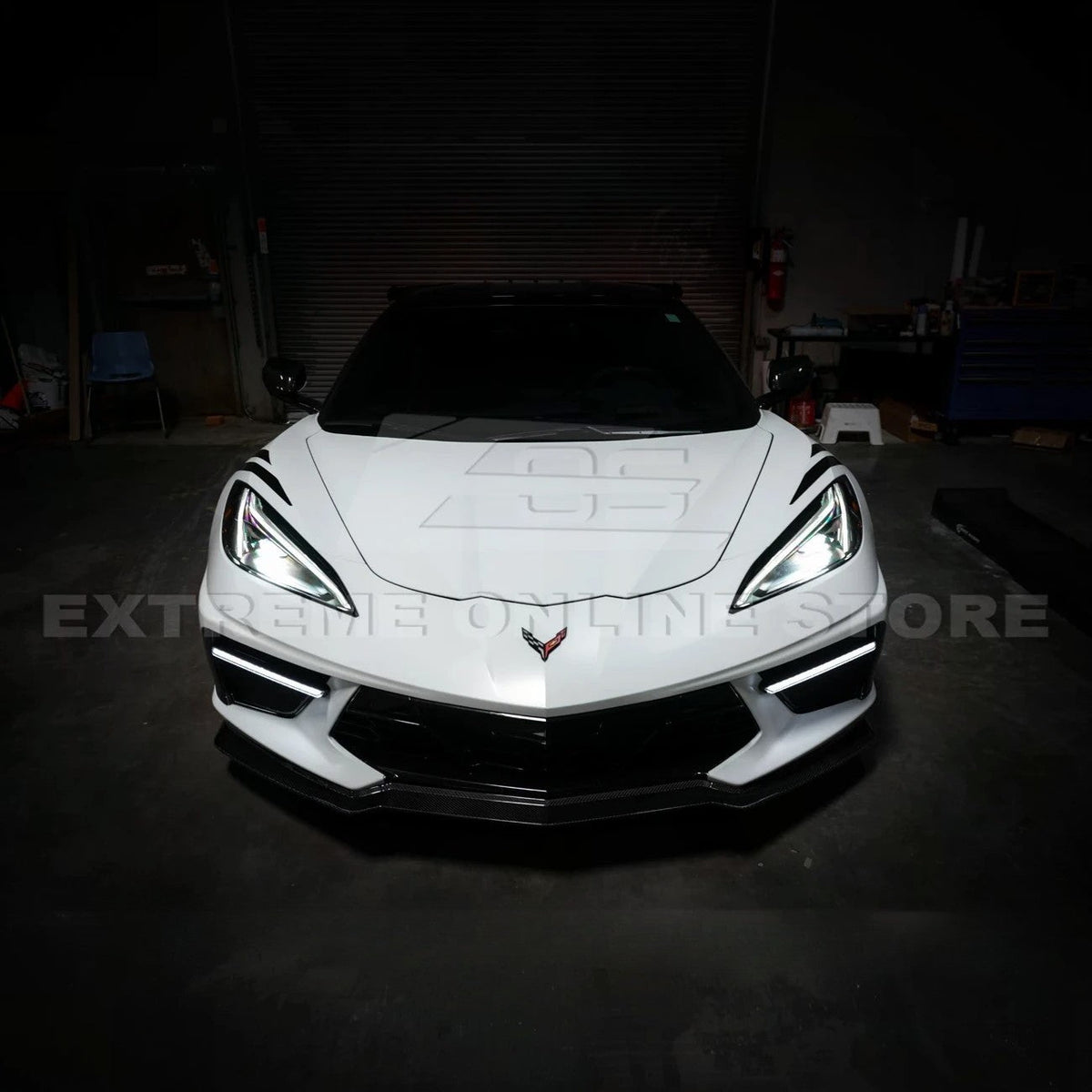2020-Up Corvette C8 DRY CARBON FIBER Sequential LED DRL Light Bar Bezel Insert image 23