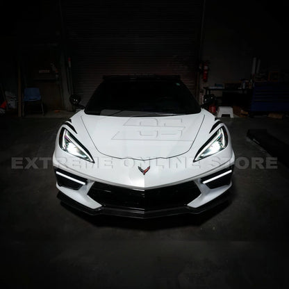 2020-Up Corvette C8 DRY CARBON FIBER Sequential LED DRL Light Bar Bezel Insert image 23