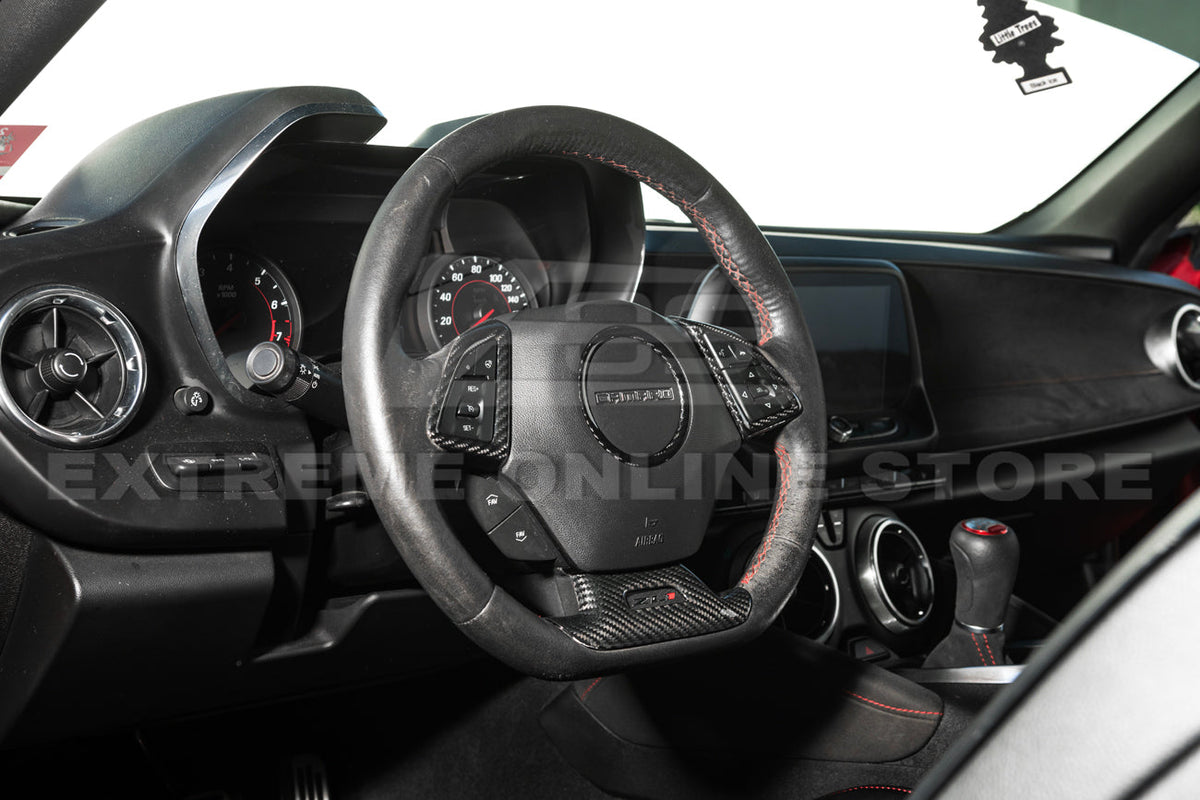 2019-24 Camaro Dry Carbon Fiber Steering Wheel Trim Cover image 3