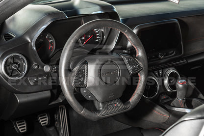 2019-24 Camaro Dry Carbon Fiber Steering Wheel Trim Cover image 4