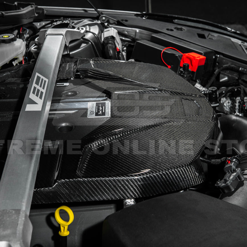 2022-Up Cadillac CT5-V Blackwing DRY Carbon Fiber Replacement Front Engine Cover image 12