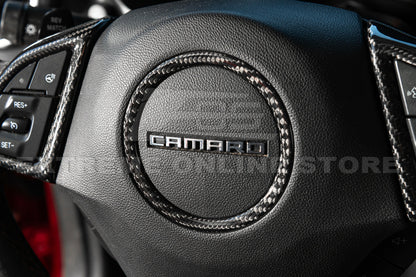 2019-24 Camaro Dry Carbon Fiber Steering Wheel Trim Cover image 6