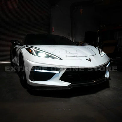 2020-Up Corvette C8 DRY CARBON FIBER Sequential LED DRL Light Bar Bezel Insert image 24