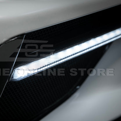 2020-Up Corvette C8 DRY CARBON FIBER Sequential LED DRL Light Bar Bezel Insert image 28