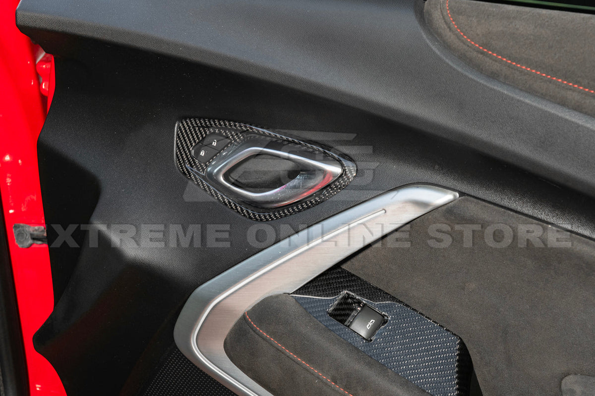 2019-24 Camaro Dry Carbon Fiber Interior Door Handle Cover image 5