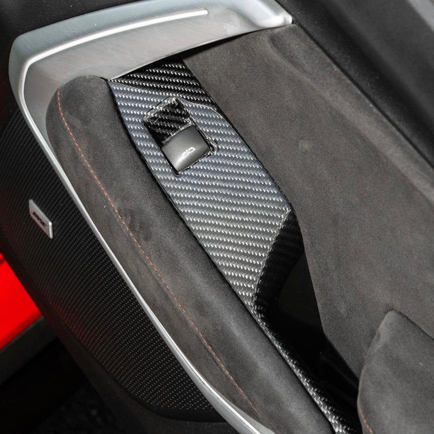 2019-24 Camaro Dry Carbon Fiber Door Glass Lifting Panel Cover image 2
