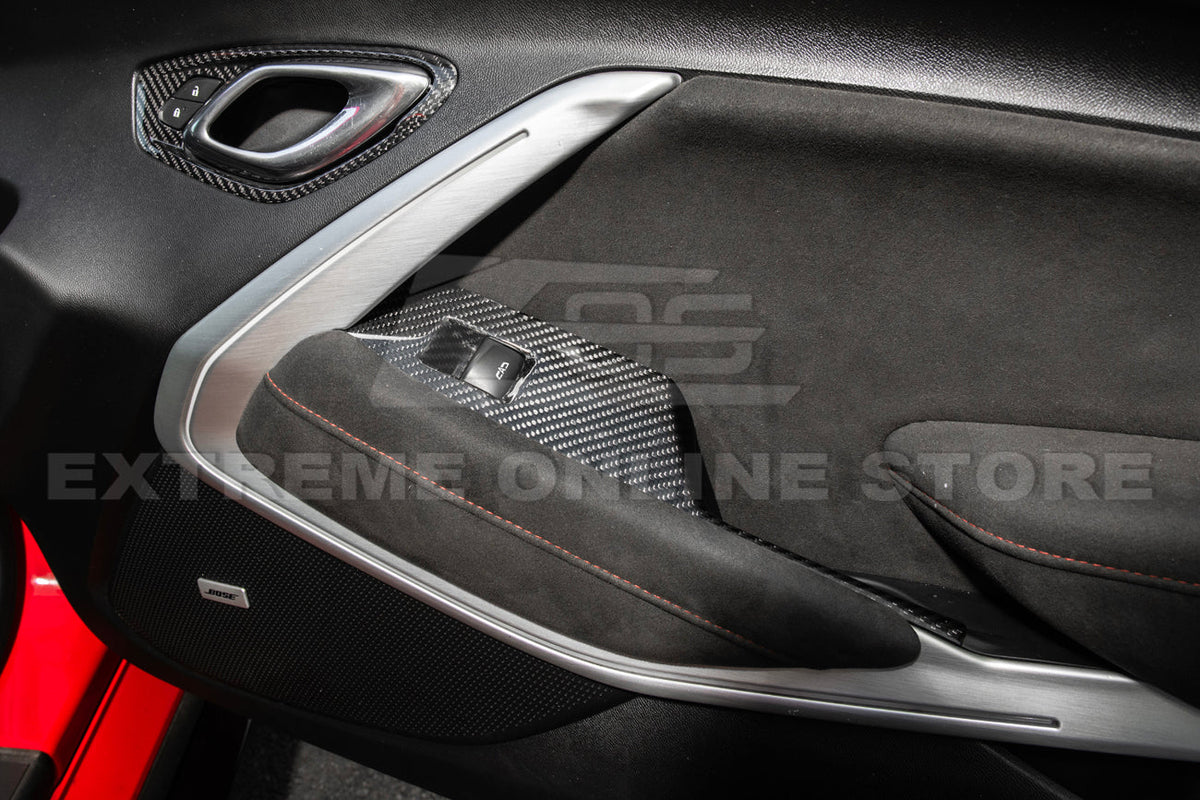 2019-24 Camaro Dry Carbon Fiber Door Glass Lifting Panel Cover image 5