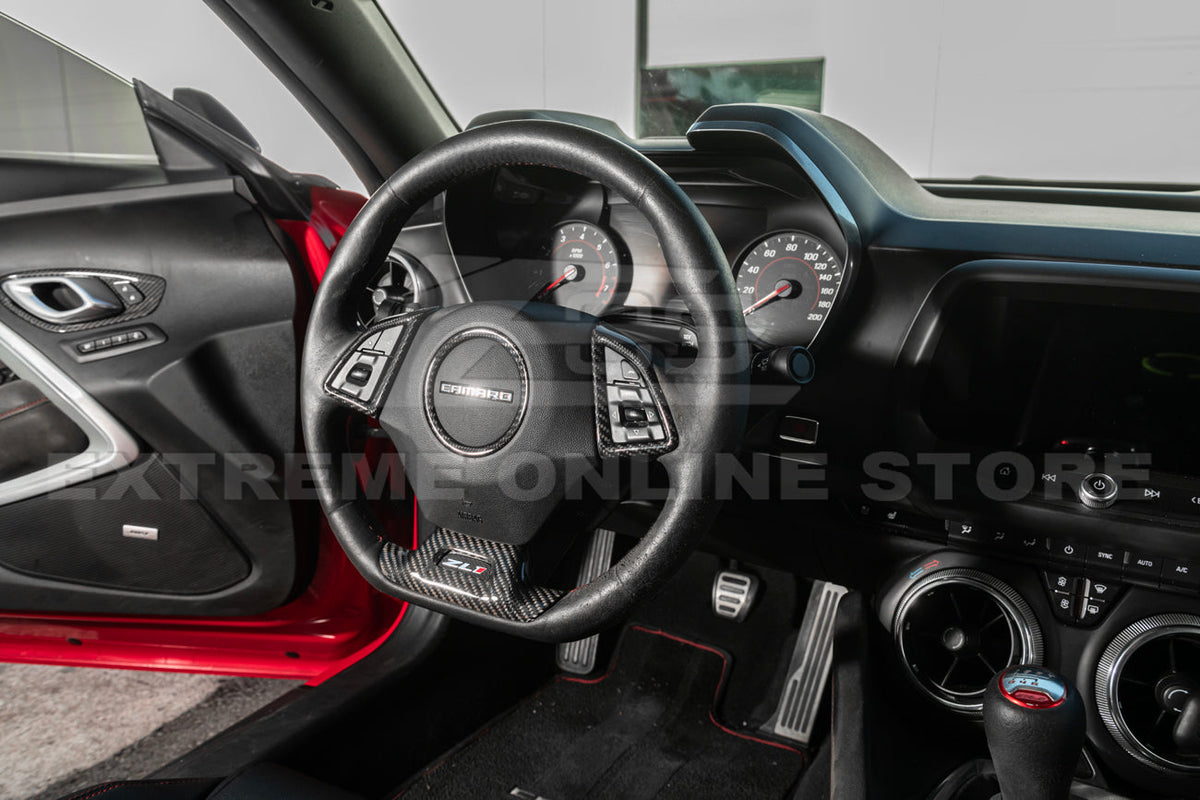2019-24 Camaro Dry Carbon Fiber Steering Wheel Trim Cover image 7
