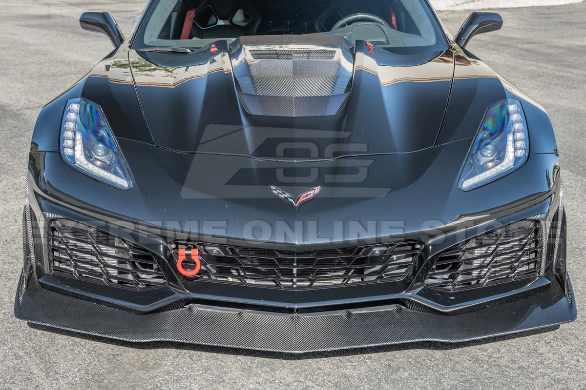 Chevrolet Corvette C7 ZR1 DRY CARBON FIBER Bumper Vent Brows Insert image 8