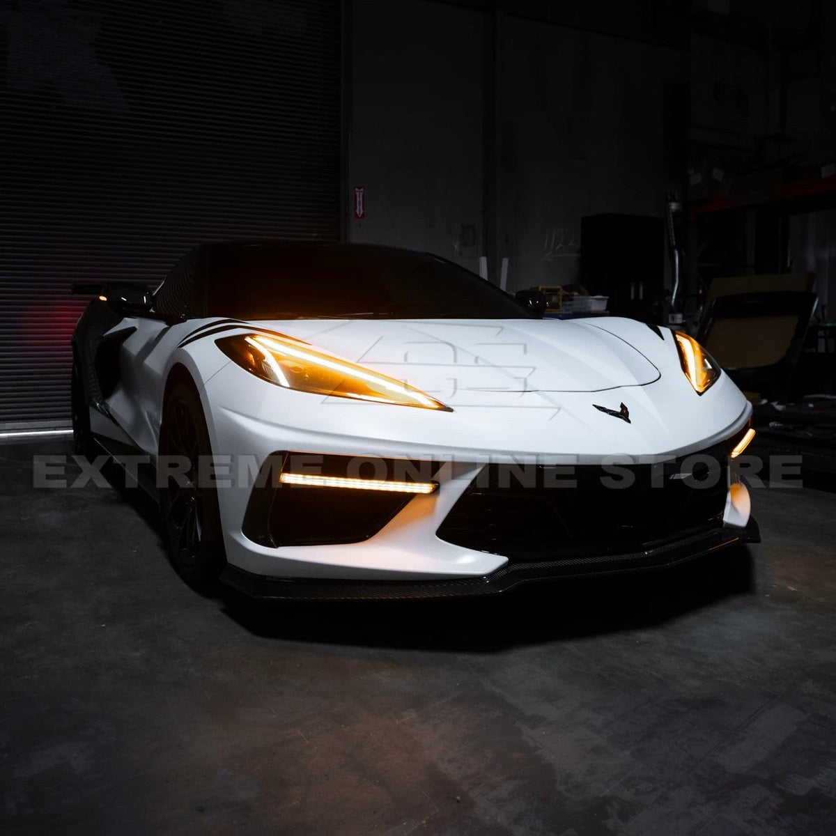 2020-Up Corvette C8 DRY CARBON FIBER Sequential LED DRL Light Bar Bezel Insert image 25