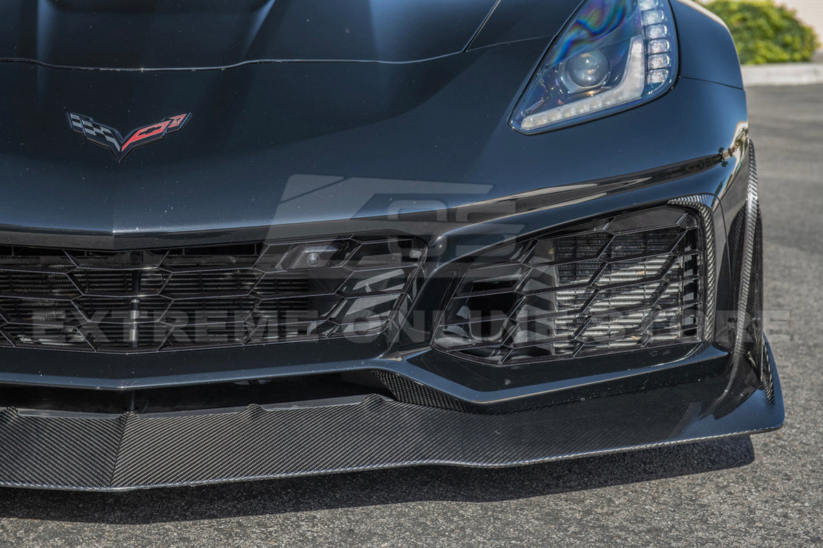Chevrolet Corvette C7 ZR1 DRY CARBON FIBER Front Splitter Winglet image 12