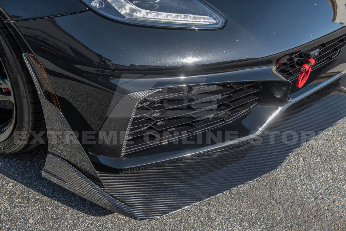 Chevrolet Corvette C7 ZR1 DRY CARBON FIBER Bumper Vent Brows Insert image 10