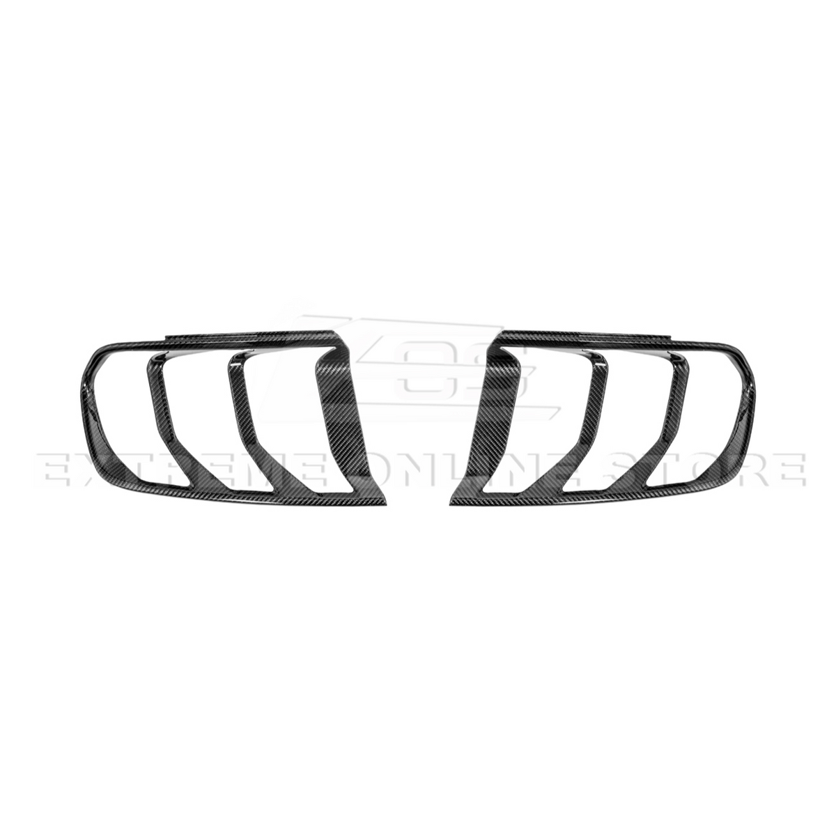 2018-23 Ford Mustang DRY CARBON FIBER Rear Tail Light Trim Bezel Cover Pair image 16