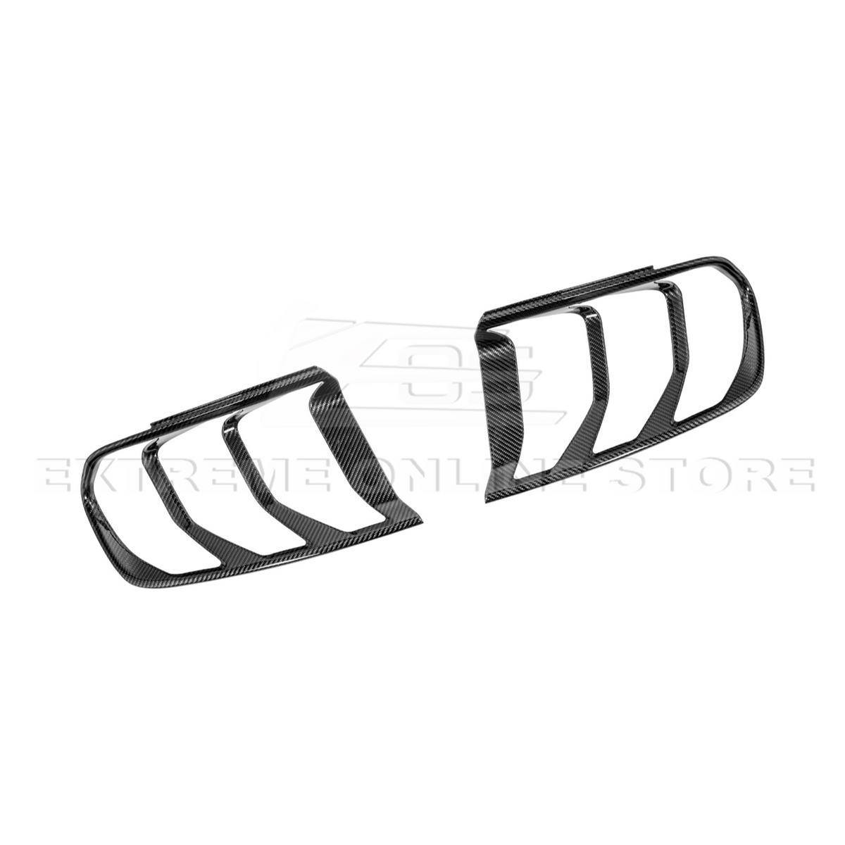 2018-23 Ford Mustang DRY CARBON FIBER Rear Tail Light Trim Bezel Cover Pair image 18