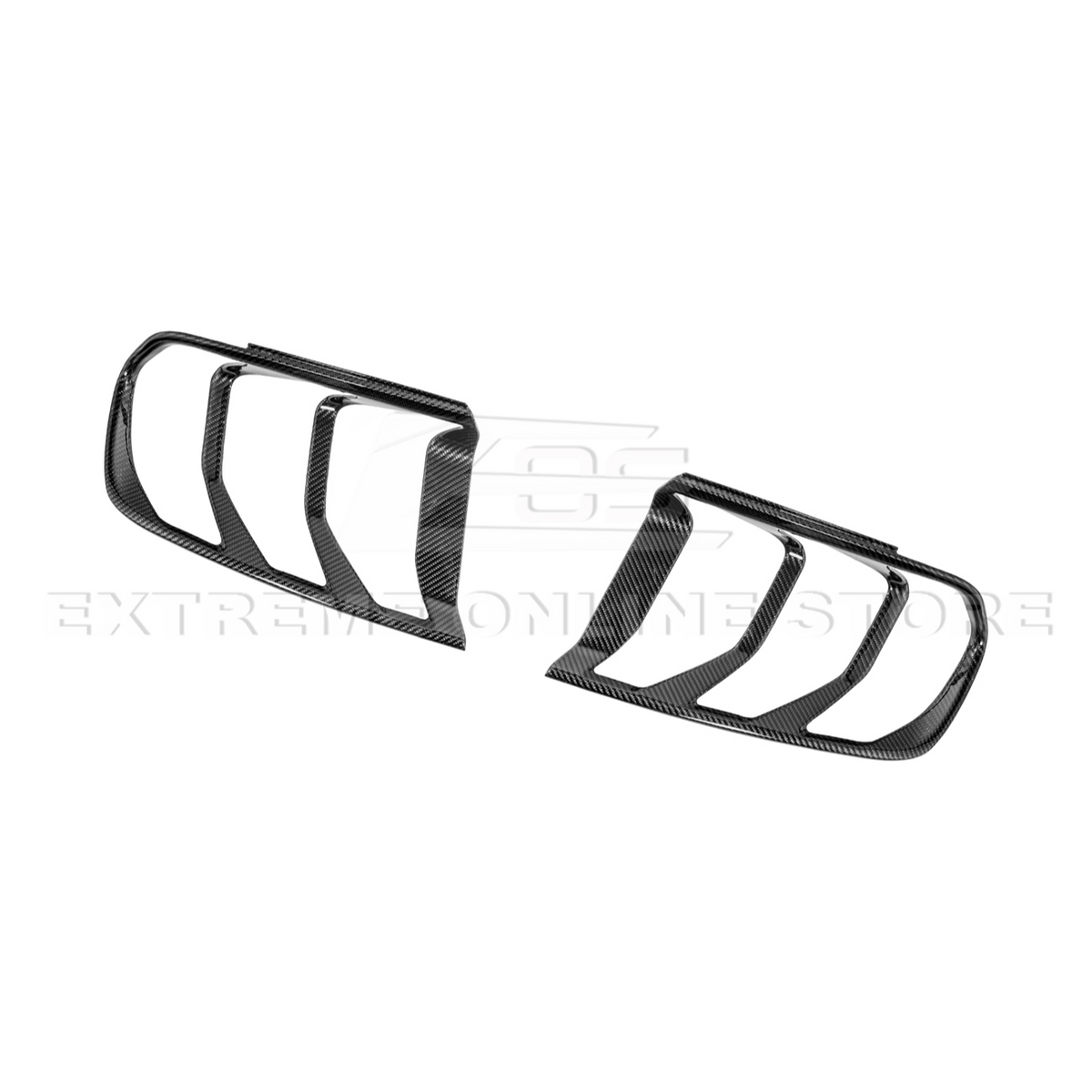 2018-23 Ford Mustang DRY CARBON FIBER Rear Tail Light Trim Bezel Cover Pair image 15
