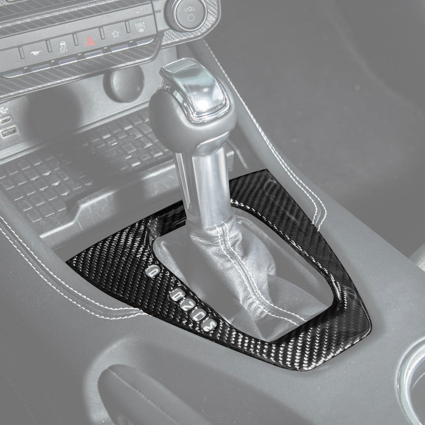 2024-Up Mustang DRY CARBON FIBER Gear Shift Panel Cover image 2
