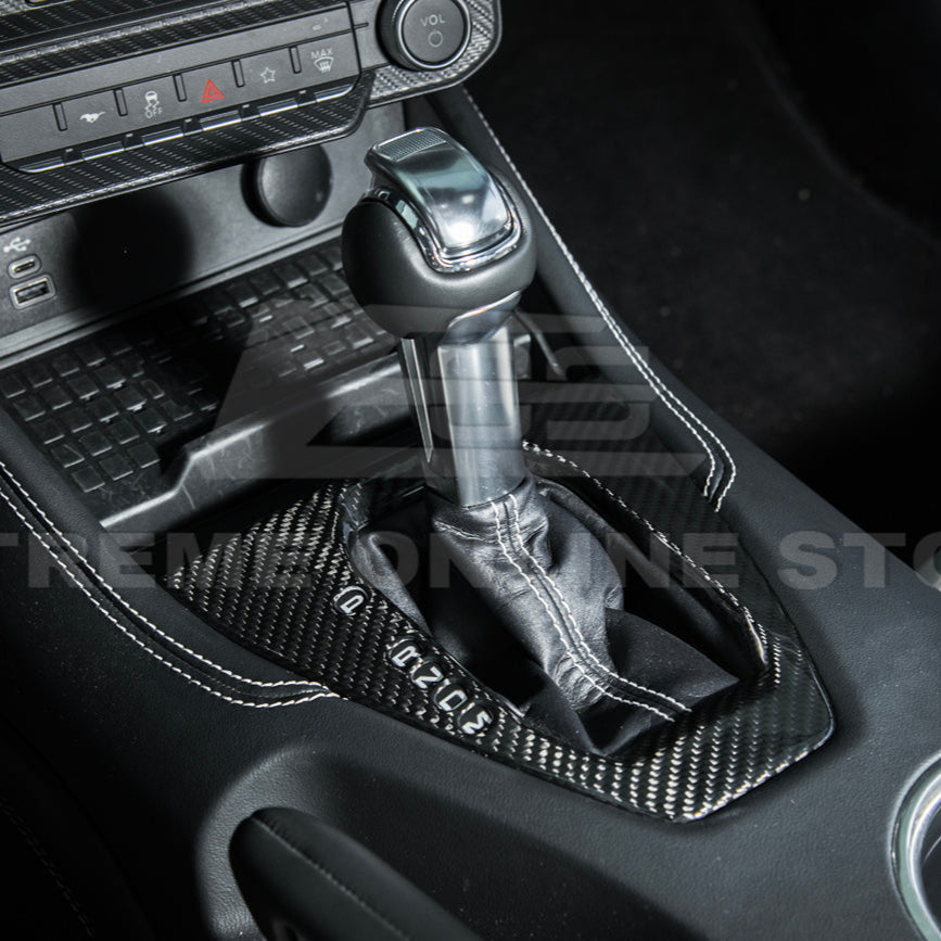 2024-Up Mustang DRY CARBON FIBER Gear Shift Panel Cover image 3