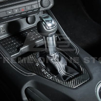 2024-Up Mustang DRY CARBON FIBER Gear Shift Panel Cover image 3