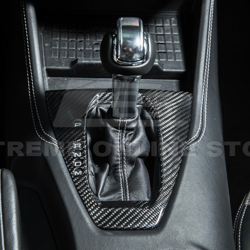 2024-Up Mustang DRY CARBON FIBER Gear Shift Panel Cover image 4