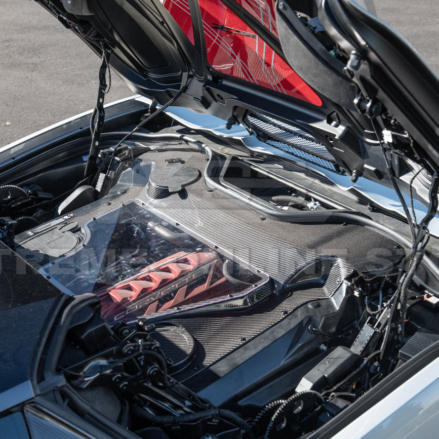 Corvette C8 HTC DRY Carbon Fiber Engine Bay Panel Cover image 29