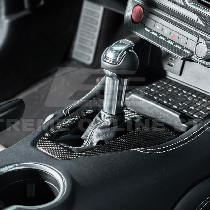 2024-Up Mustang DRY CARBON FIBER Gear Shift Panel Cover image 8