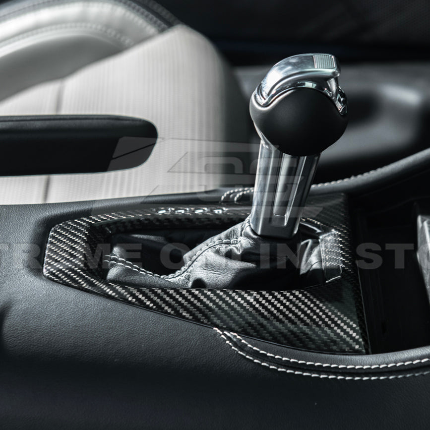 2024-Up Mustang DRY CARBON FIBER Gear Shift Panel Cover image 9