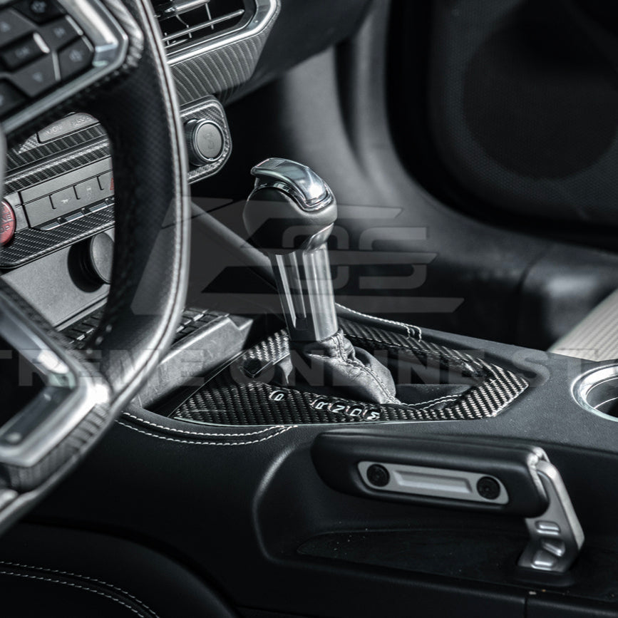 2024-Up Mustang DRY CARBON FIBER Gear Shift Panel Cover image 10