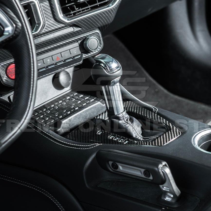 2024-Up Mustang DRY CARBON FIBER Gear Shift Panel Cover image 11