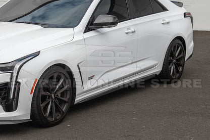 2020-Up Cadillac CT4-V Blackwing Front Lip Splitter Winglets Side Skirts image 14