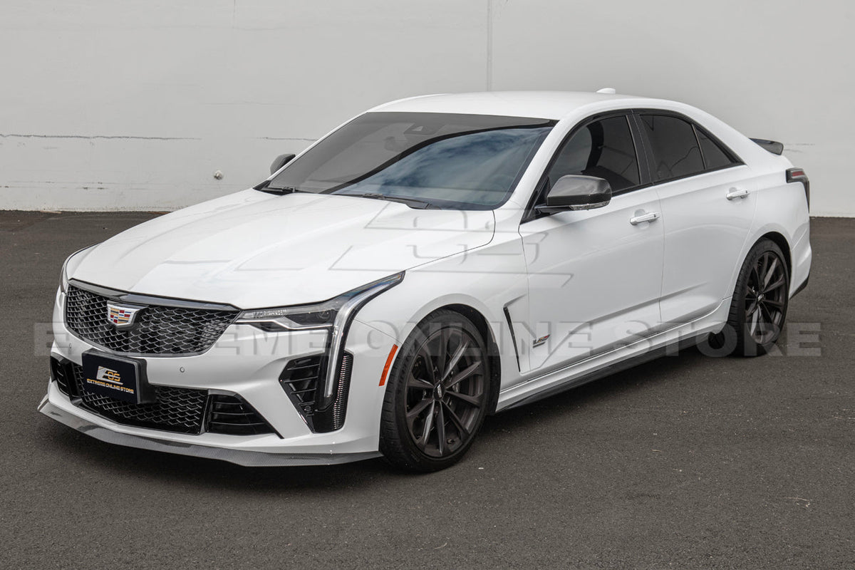 2020-Up Cadillac CT4-V Blackwing Front Lip Splitter Winglets Side Skirts image 15