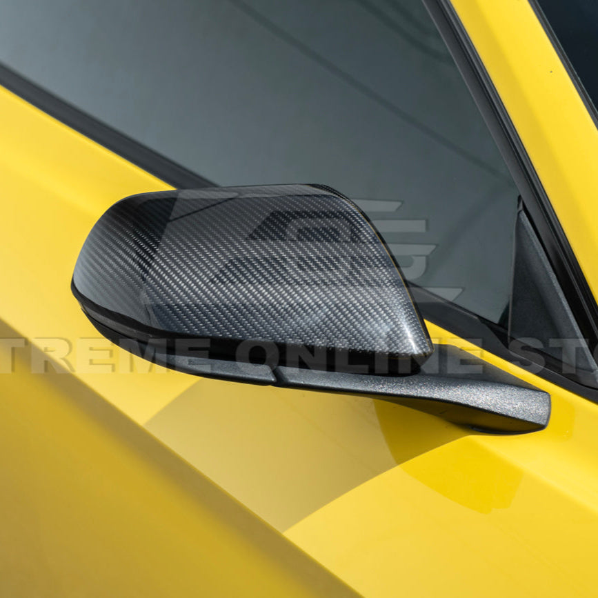 2015-Up Ford Mustang DRY Carbon Fiber Side Mirror Cap Cover Pair image 8