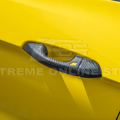 2015-23 Ford Mustang DRY CARBON FIBER Outer Door Handle Cover Set image 8