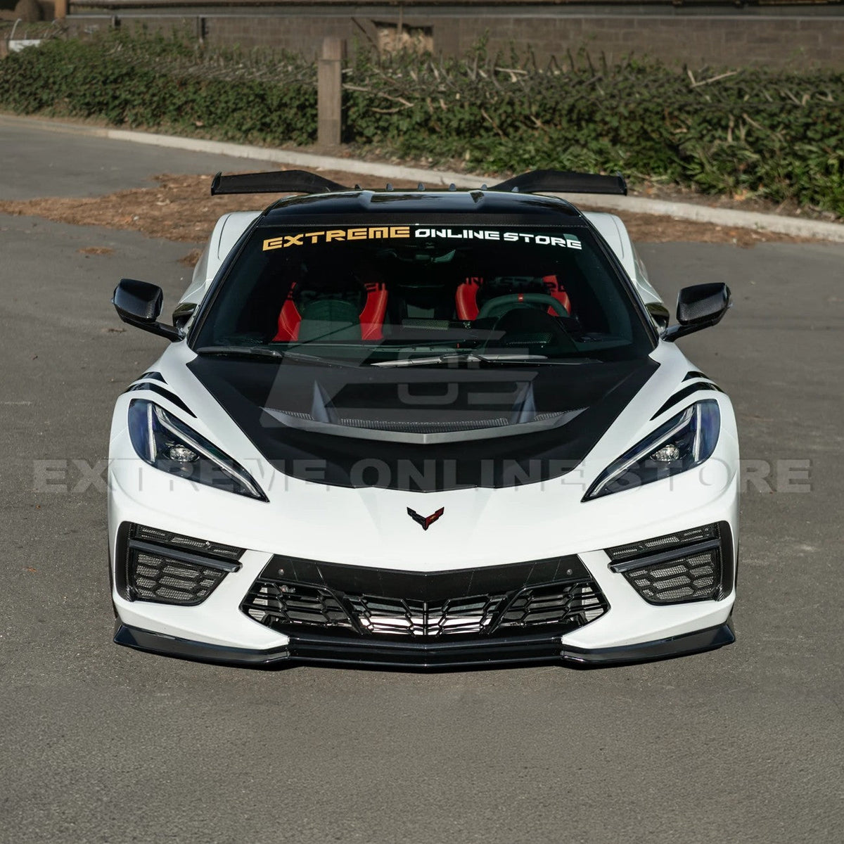 Corvette C8 ZR1 MATTE BLACK Front Bumper Vented Extractor Hood image 8
