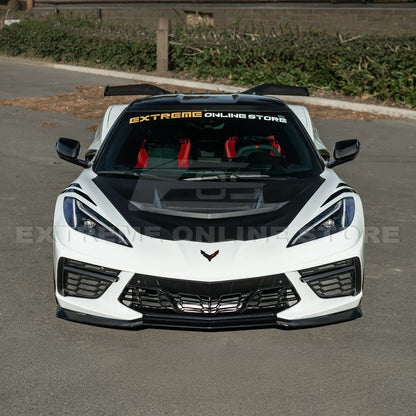 Corvette C8 ZR1 MATTE BLACK Front Bumper Vented Extractor Hood image 8