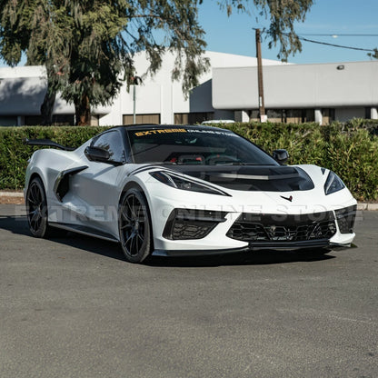 Corvette C8 ZR1 MATTE BLACK Front Bumper Vented Extractor Hood image 9
