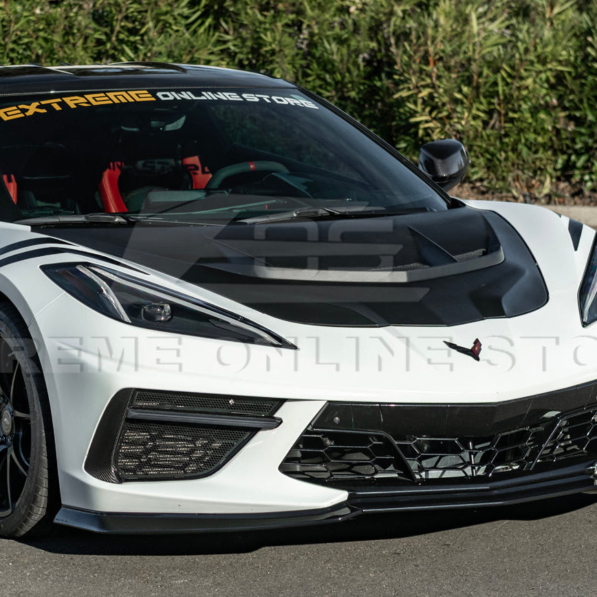 Corvette C8 ZR1 MATTE BLACK Front Bumper Vented Extractor Hood image 10