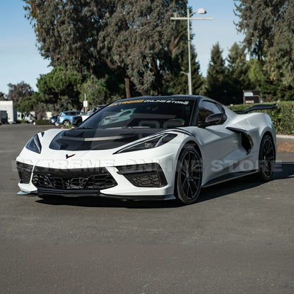 Corvette C8 ZR1 MATTE BLACK Front Bumper Vented Extractor Hood image 4