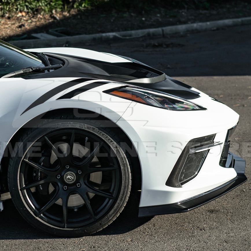 Corvette C8 ZR1 MATTE BLACK Front Bumper Vented Extractor Hood image 12