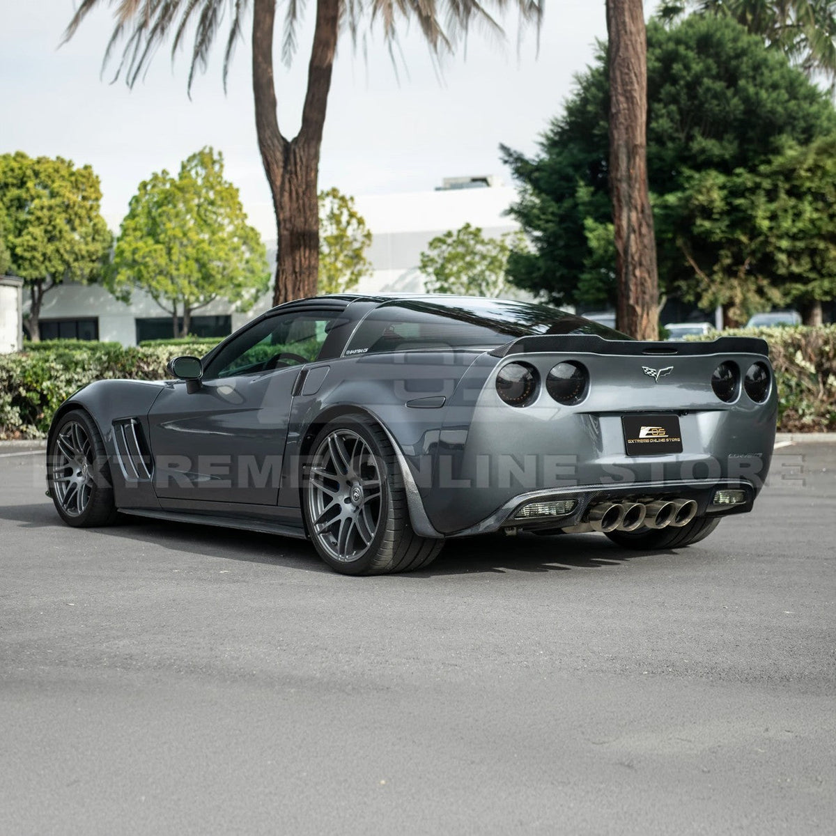2005-13 Corvette C6 Z06 ZR1 Extended DRY CARBON FIBER Rear Splash Guard Mud Flaps image 4