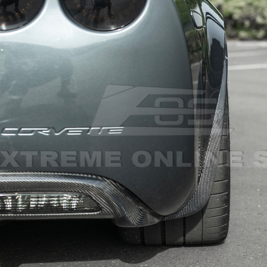 2005-13 Corvette C6 Z06 ZR1 Extended DRY CARBON FIBER Rear Splash Guard Mud Flaps image 15