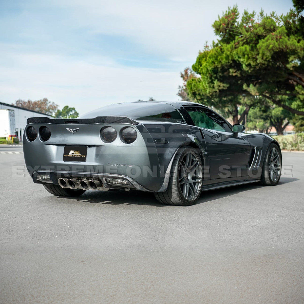 2005-13 Corvette C6 Z06 ZR1 Extended DRY CARBON FIBER Rear Splash Guard Mud Flaps image 7