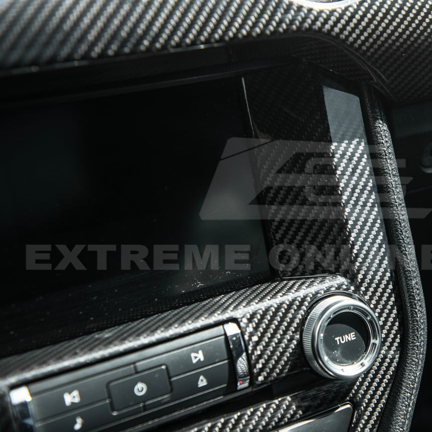 2015-23 Ford Mustang DRY CARBON FIBER Center Console Control Panel Cover image 3
