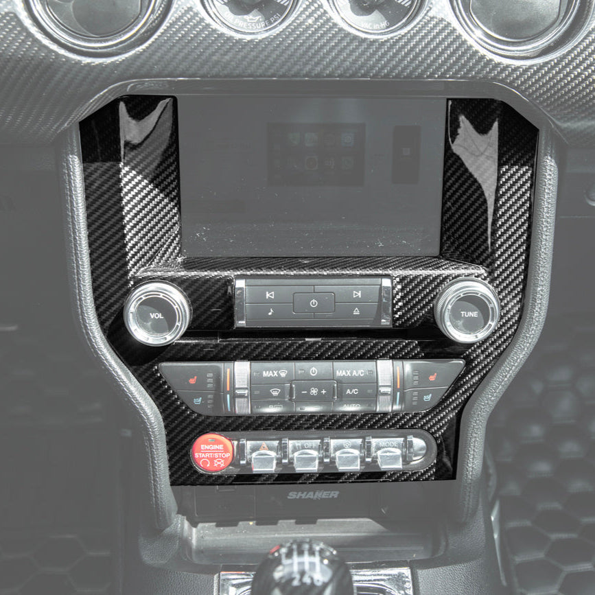 2015-23 Ford Mustang DRY CARBON FIBER Center Console Control Panel Cover image 2